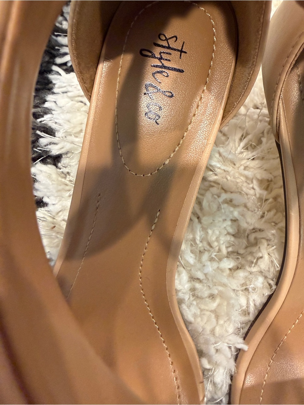 Style & Co Nude Ankle Strap Heels Women’s Size 8.5 Open Toe Dress Sandals - Picture 4 of 16